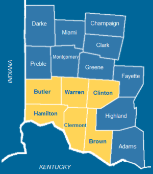 Ohio county map